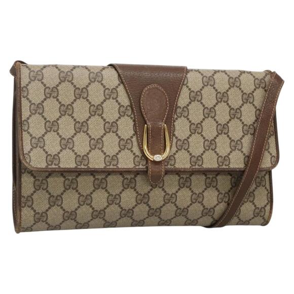 GUCCI GG Supreme Web Sherry Line Bag Pvc Beige Gold 904 02 050 - Picture 1 of 16